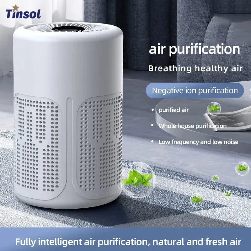 TINSOL Mini Air Purifier – HEPA Filter & Negative Ion Technology for Home, Office & Bedroom