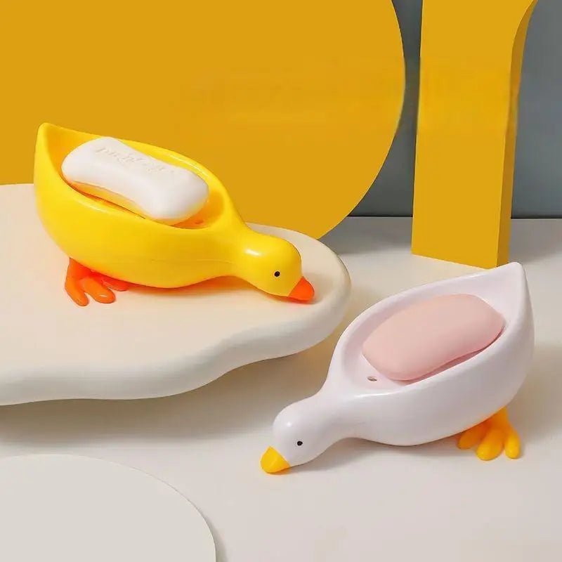 Random Soap Tray Self-draining Soap Rack Duck-shaped Creative Rack for Shower Bathroom Kitchen Tub Sink Tray Bracket Bathroom